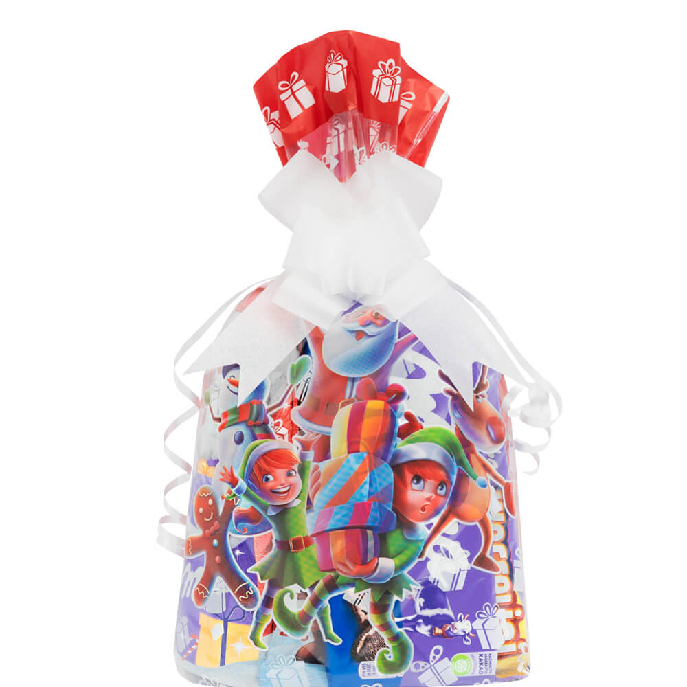 Celofán zsák – Karácsonyi manók – celofán mikulászsák