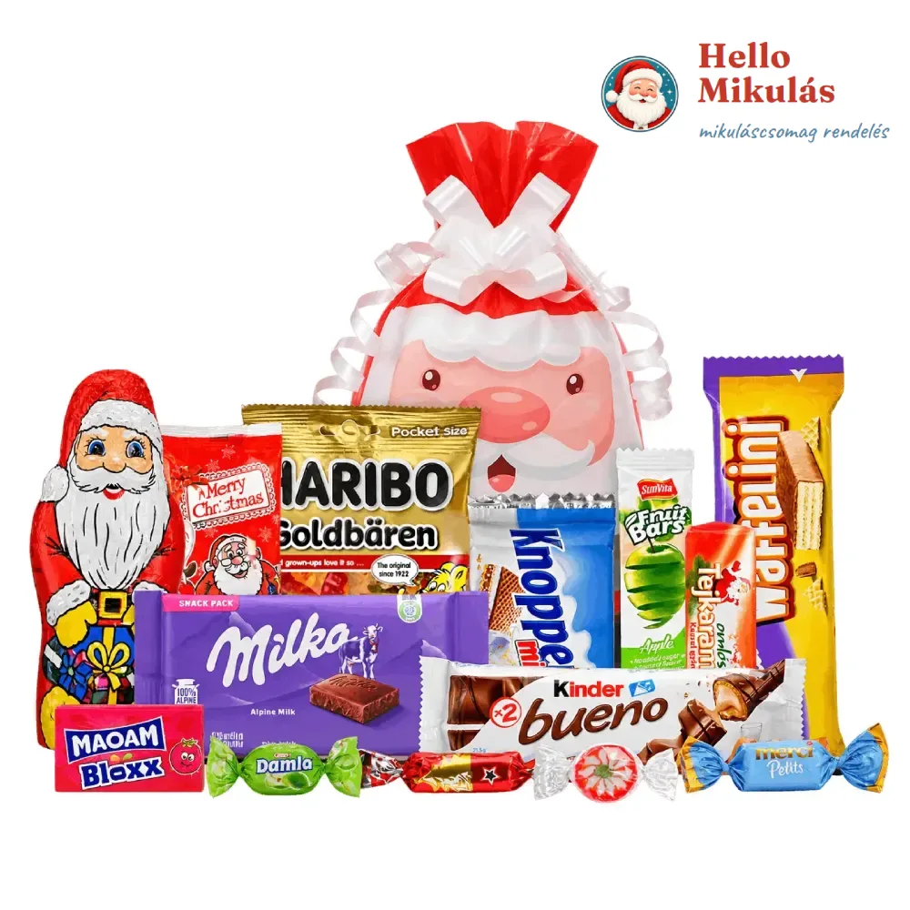 Mikulás Varázs 5. csomag Haribo, Milka, Kinder Bueno és karácsonyi édességekkel
