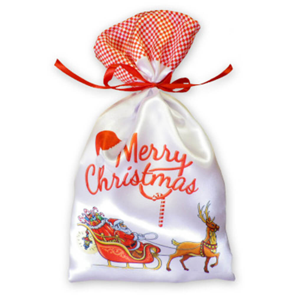 12. Szatén zsák – Merry Christmas (k20) – szatén mikulászsák