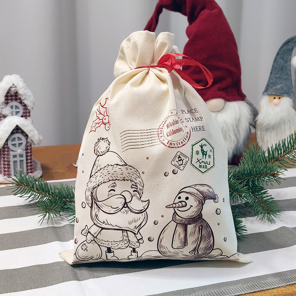 3. Vászon zsák – X-mas mail – vászon mikulászsák
